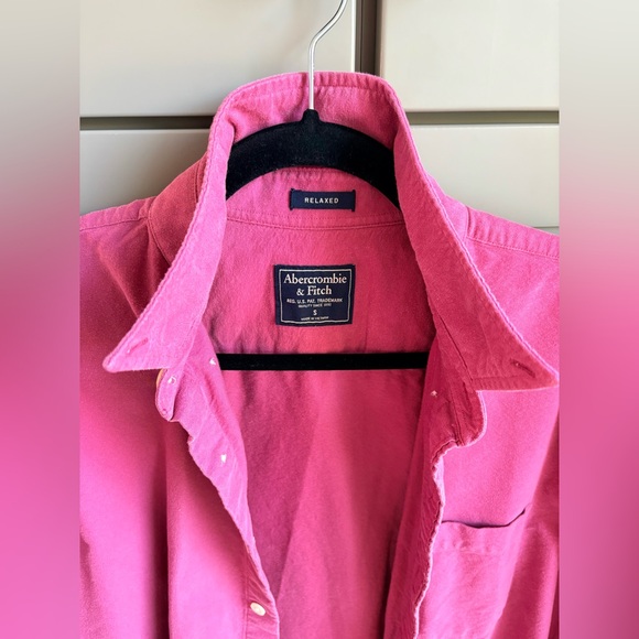 Vintage Y2K Abercrombie & Fitch Oxford Shirt Men’s S Pink Nantucket Red Relaxed - Picture 5 of 16
